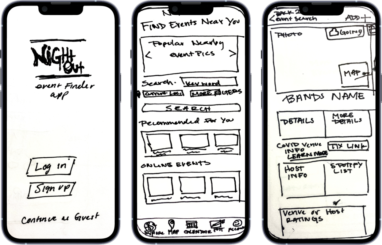 NO Sketch Wireframes